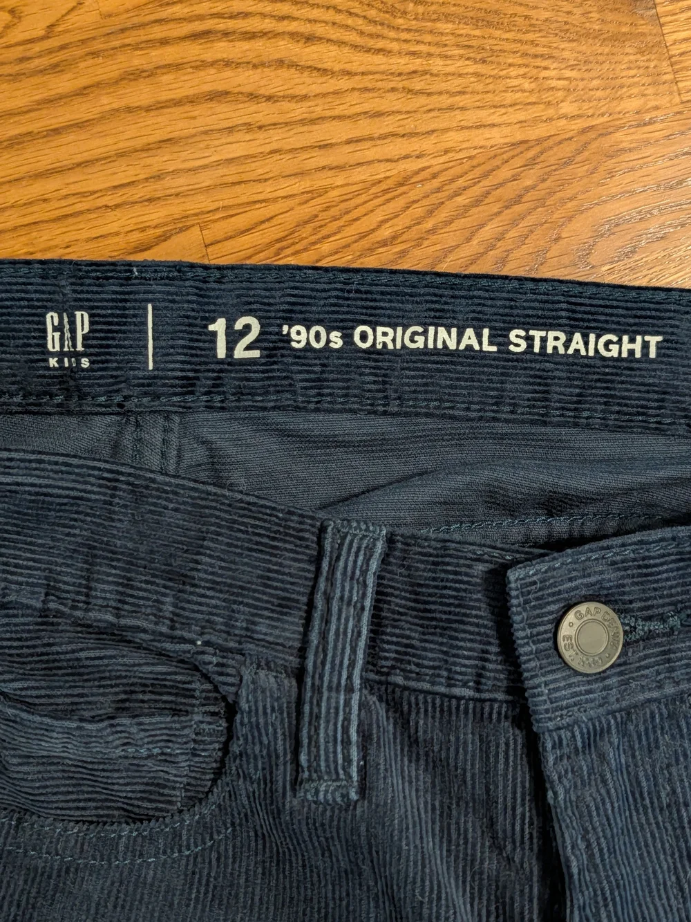 Gap Kids Boys Navy Blue 90s Straight Corduroy Pants